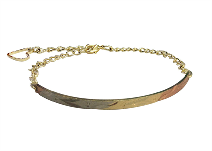 Three Tone Gold Plated Diamond Cut Bangle Bracelet